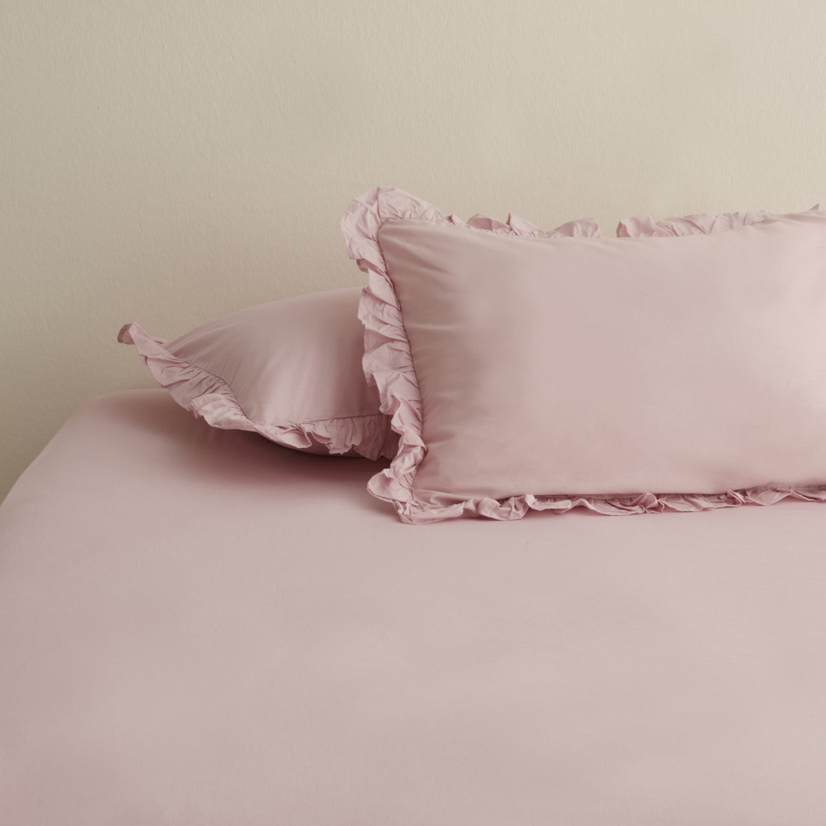 Karaca Home Basic Set of 2 Ruffled Pillowcases, Powder Pink - MALLTURK