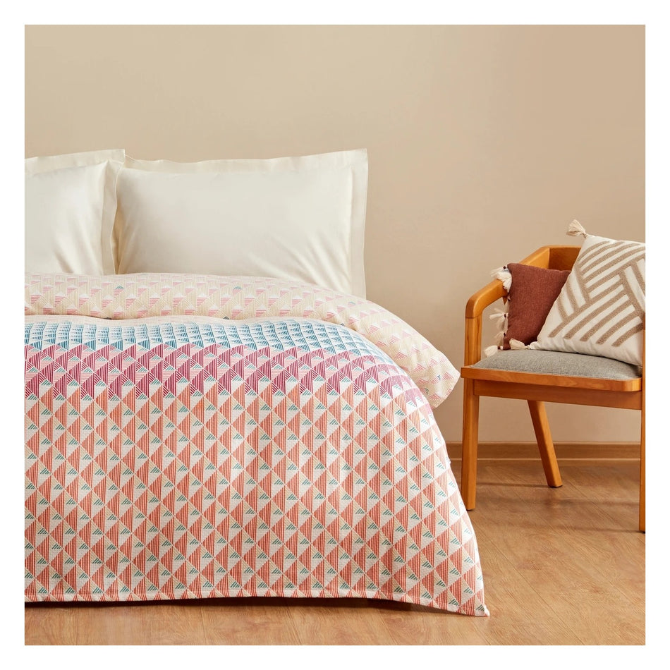 Karaca Home Dace 100% Cotton Double Single Quilted Blanket Multicolor PP - MALLTURK