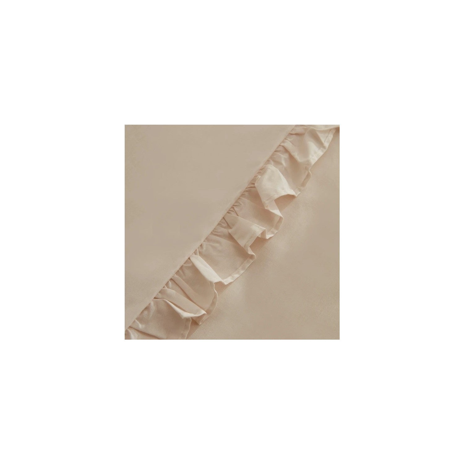 Karaca Home Pure Ruffle %100 Cotton Double Ruffled Duvet Cover Set Light Beige - MALLTURK