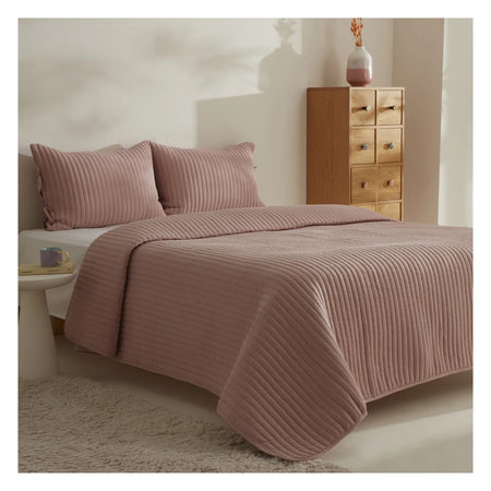 Karaca Home Elie Double Bedspread Set Powder Pink - MALLTURK