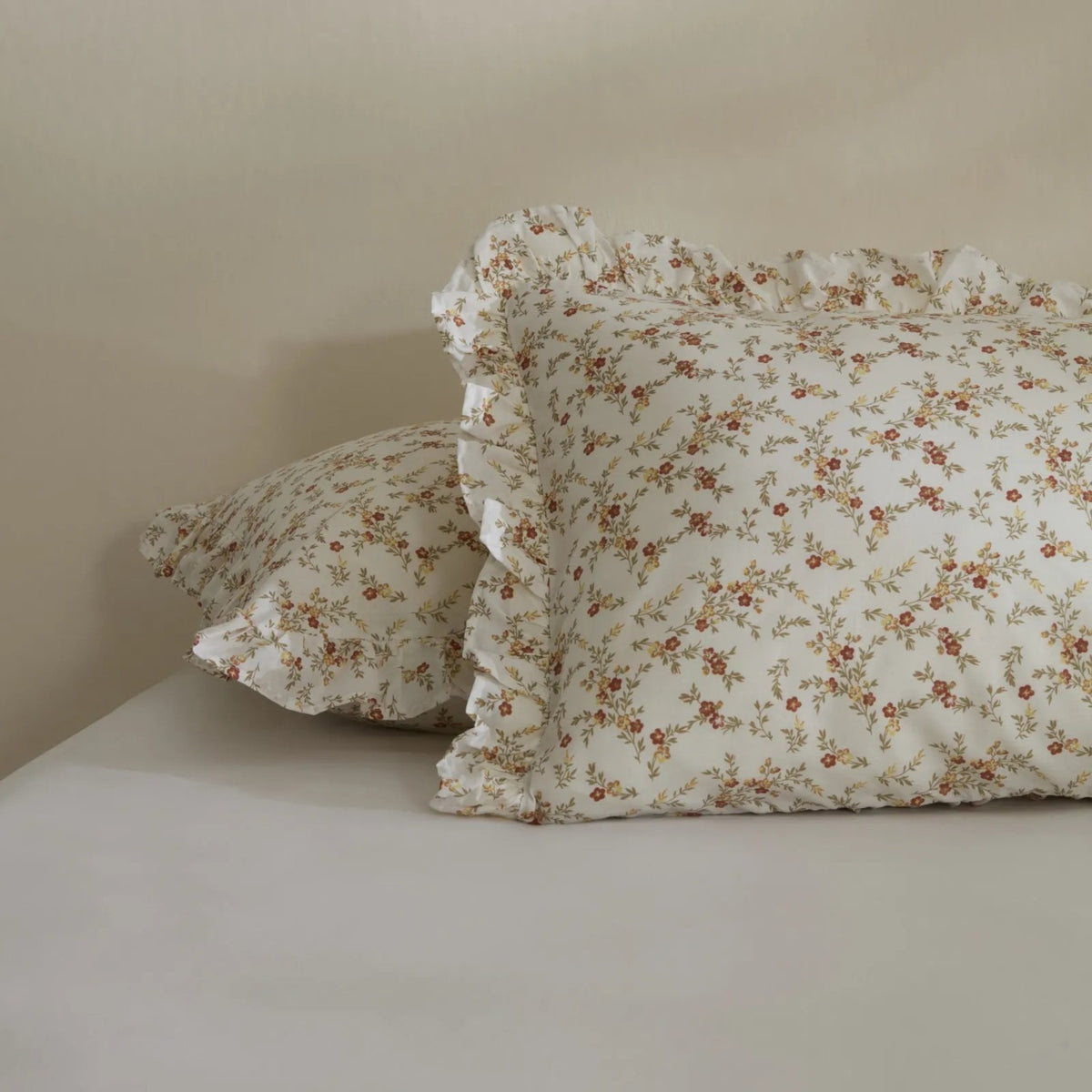 Karaca Home Mizu Ruffled 2-Piece Pillowcase Set Offwhite - MALLTURK