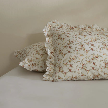 Karaca Home Mizu Ruffled 2-Piece Pillowcase Set Offwhite - MALLTURK