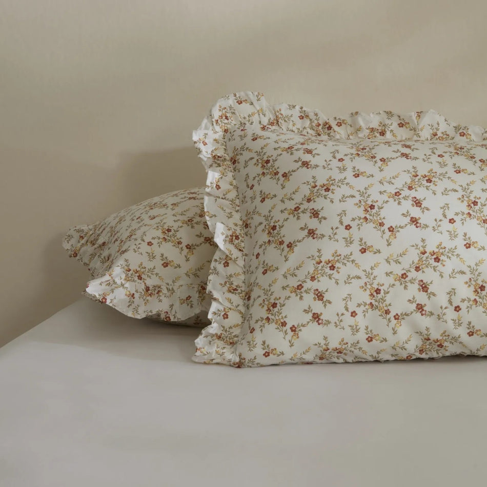 Karaca Home Mizu Ruffled 2-Piece Pillowcase Set Offwhite - MALLTURK