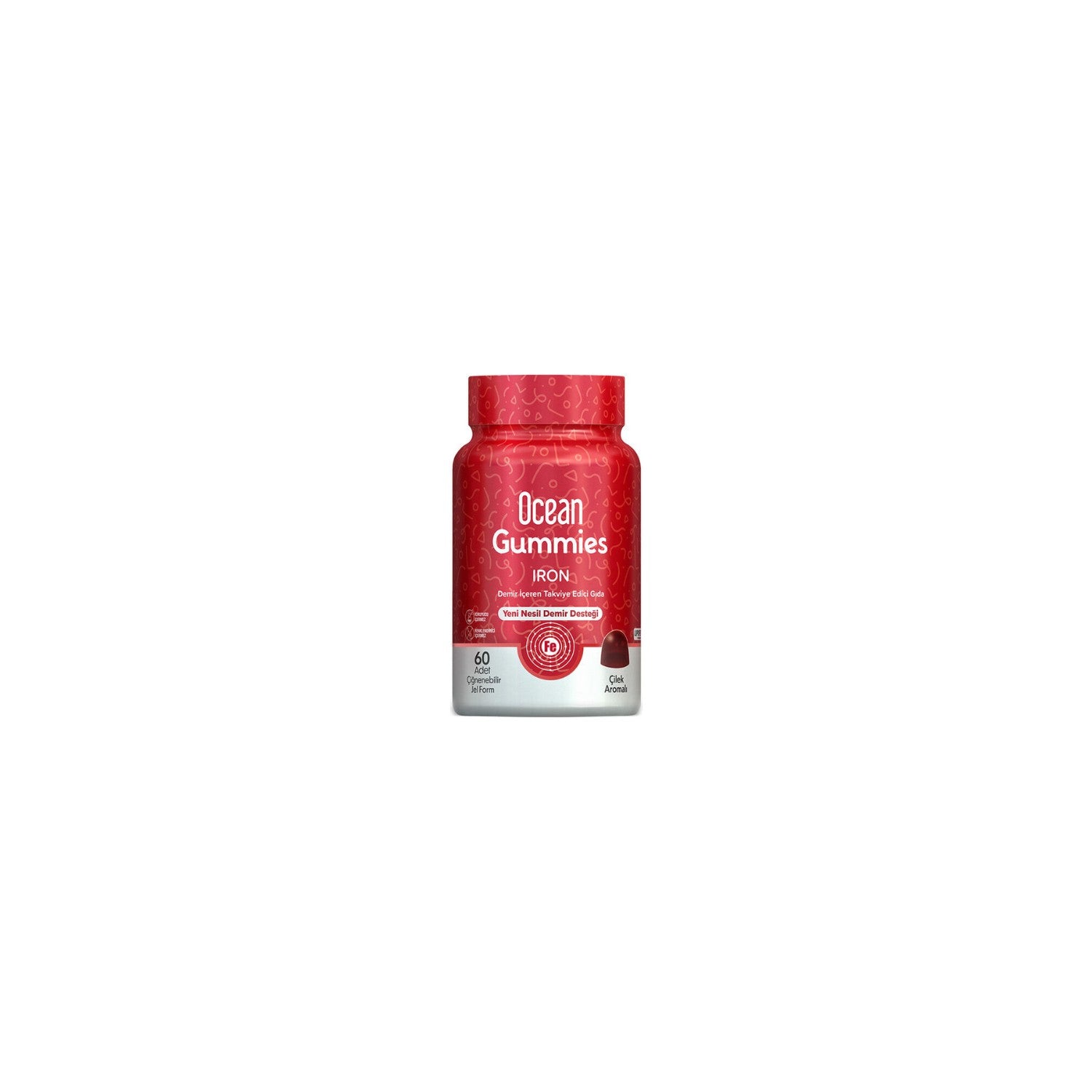 Orzax Ocean Gummies Iron Cignenebilir Jel Form 60 Pieces - MALLTURK