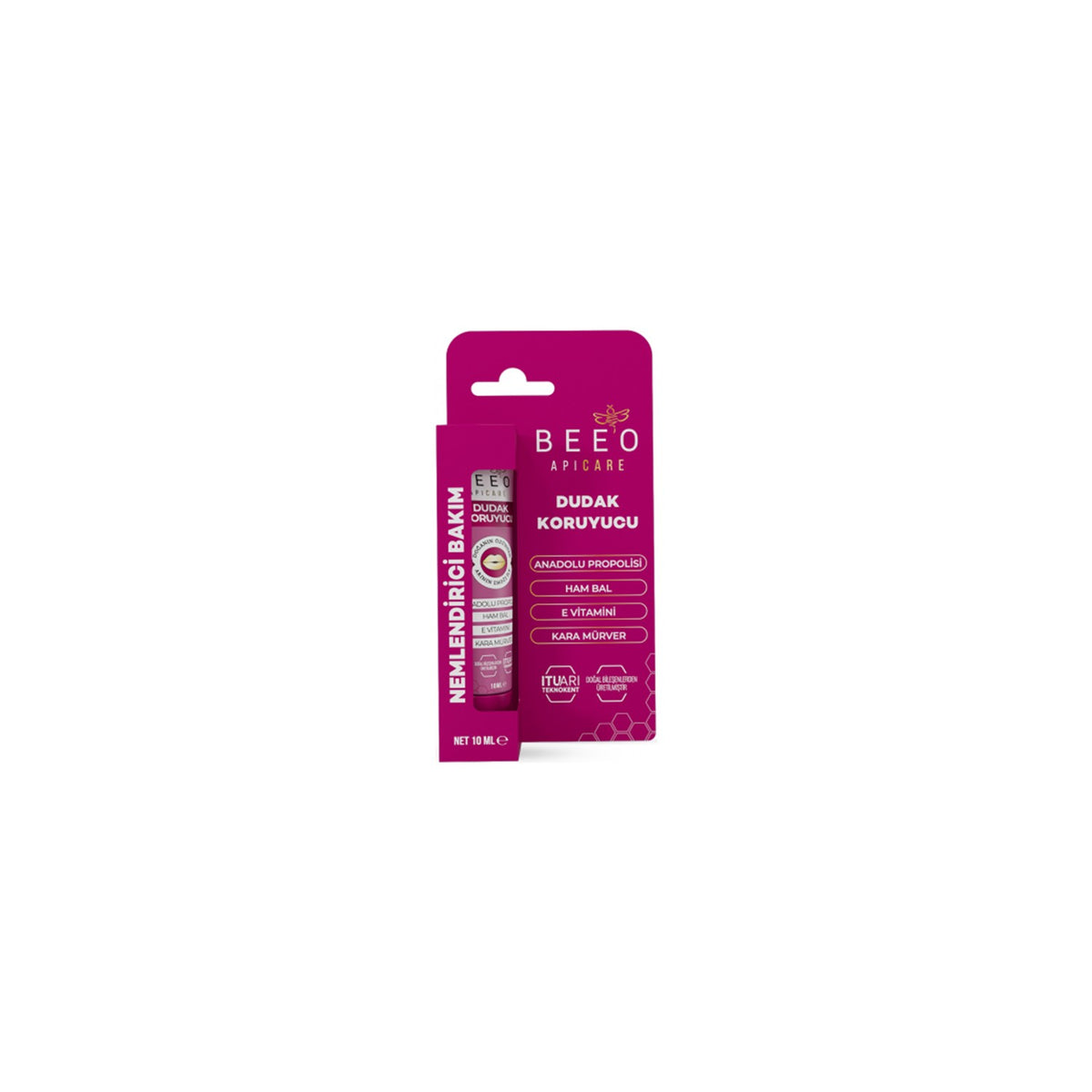 BEE'O Lip Balm Moisturizing Care Black Elderberry 10 ml - MALLTURK