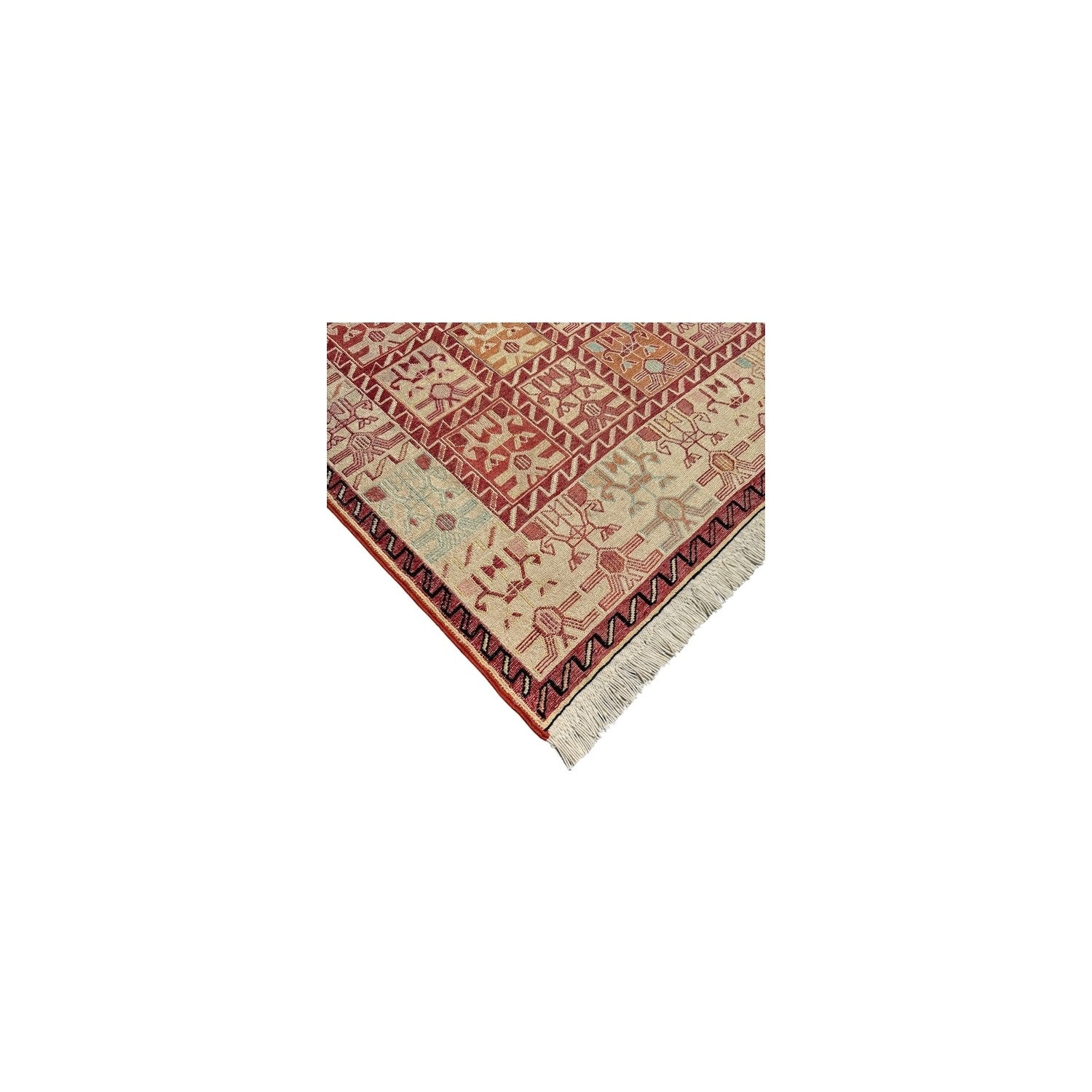 Burak Hali Hand-Woven Silk Sumak Kilim 81X185 Kilim Runner - MALLTURK