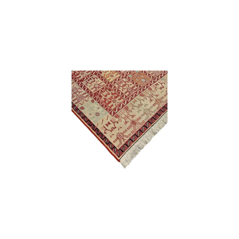 Burak Hali Hand-Woven Silk Sumak Kilim 81X185 Kilim Runner - MALLTURK