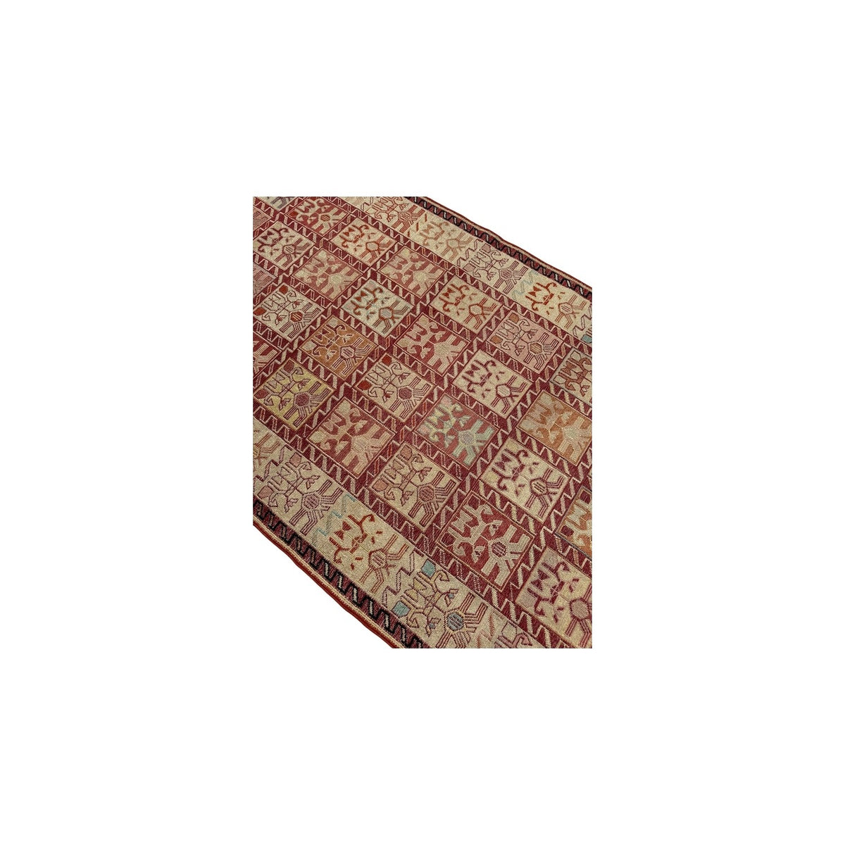 Burak Hali Hand-Woven Silk Sumak Kilim 81X185 Kilim Runner - MALLTURK
