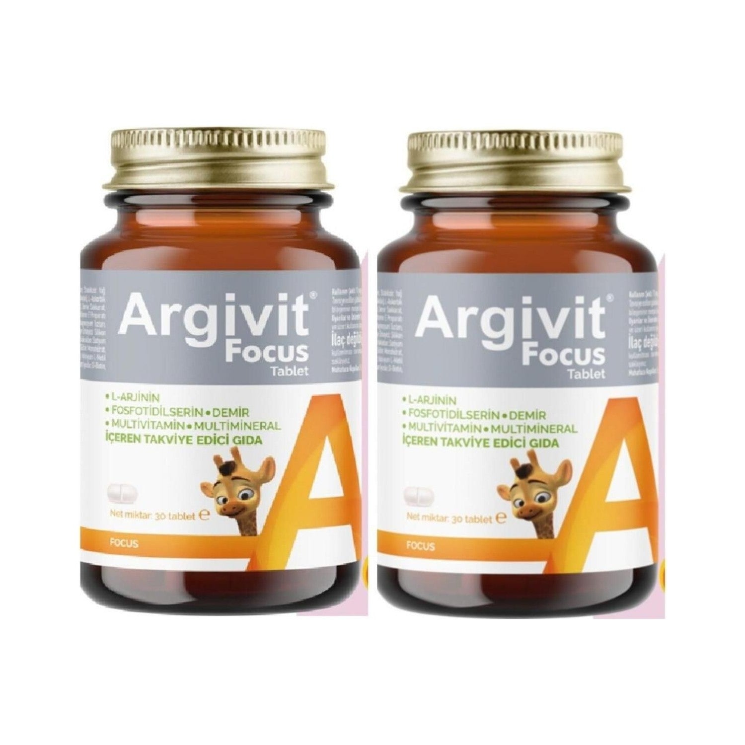 Argivit Focus 30 Tablet 2 Capsule Turkey Origin Multivitamin with Dietary Supplement - MALLTURK