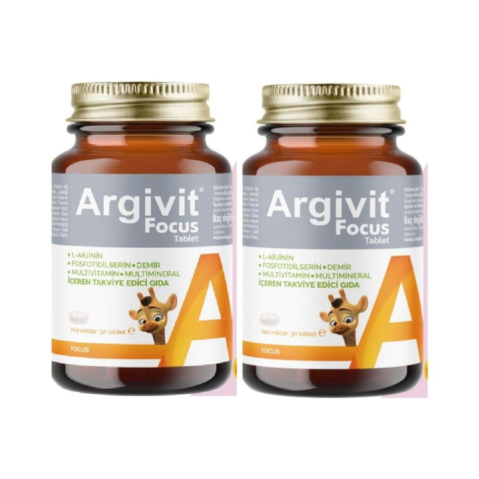 Argivit Focus 30 Tablet 2 Capsule Turkey Origin Multivitamin with Dietary Supplement - MALLTURK