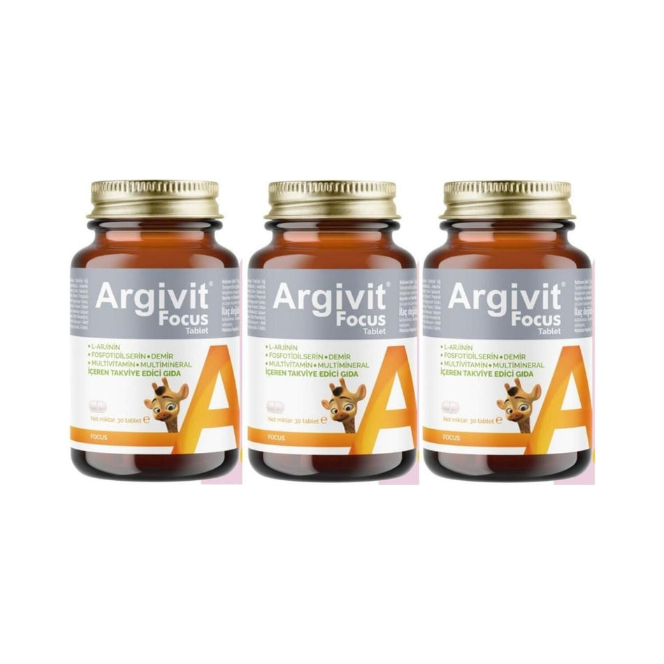 Argivit Focus 30 Tablet 2 Capsule Turkey Origin Multivitamin with Dietary Supplement - MALLTURK