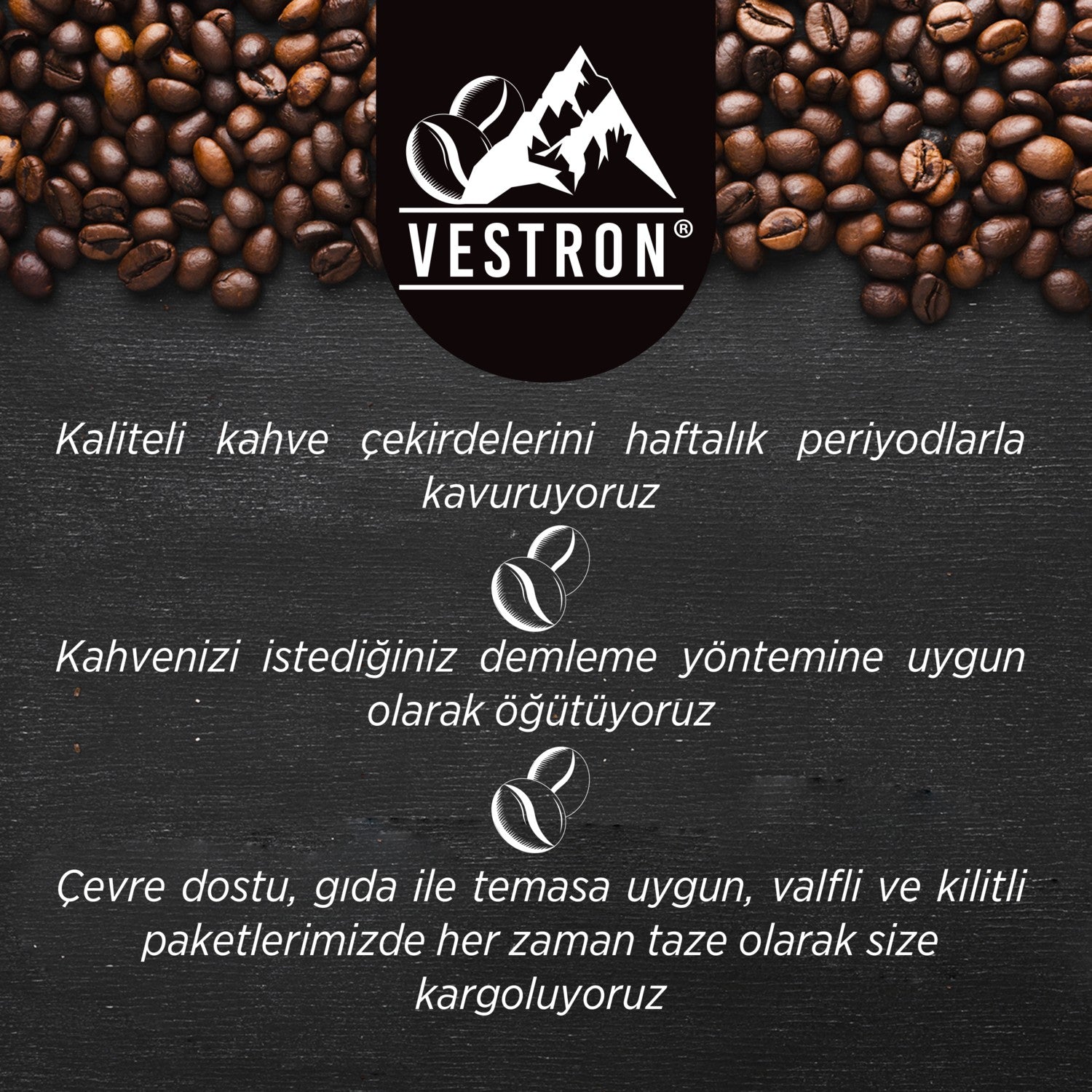 Vestron Premium Turkish Coffee, Wood-Roasted, 100% Arabica | Medium Roast | 250g - MALLTURK
