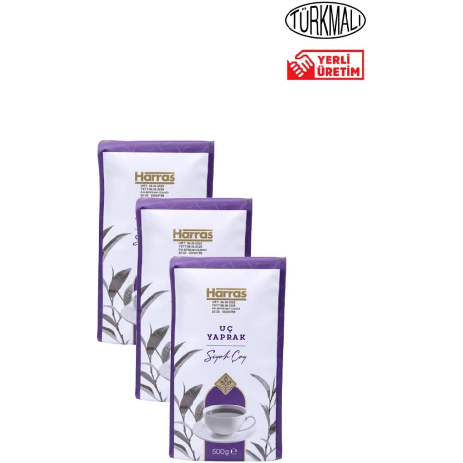 Harras Uc Yaprak black tea 500 g x 3 pack - MALLTURK