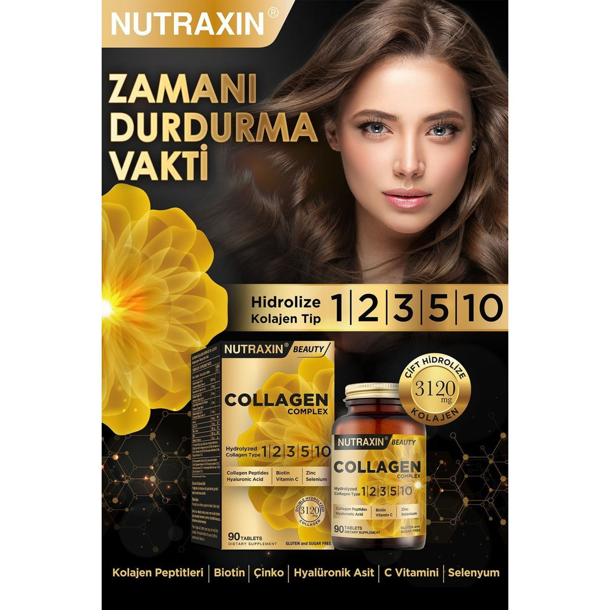 Nutraxin Collagen Complex 90 Tablets - MALLTURK