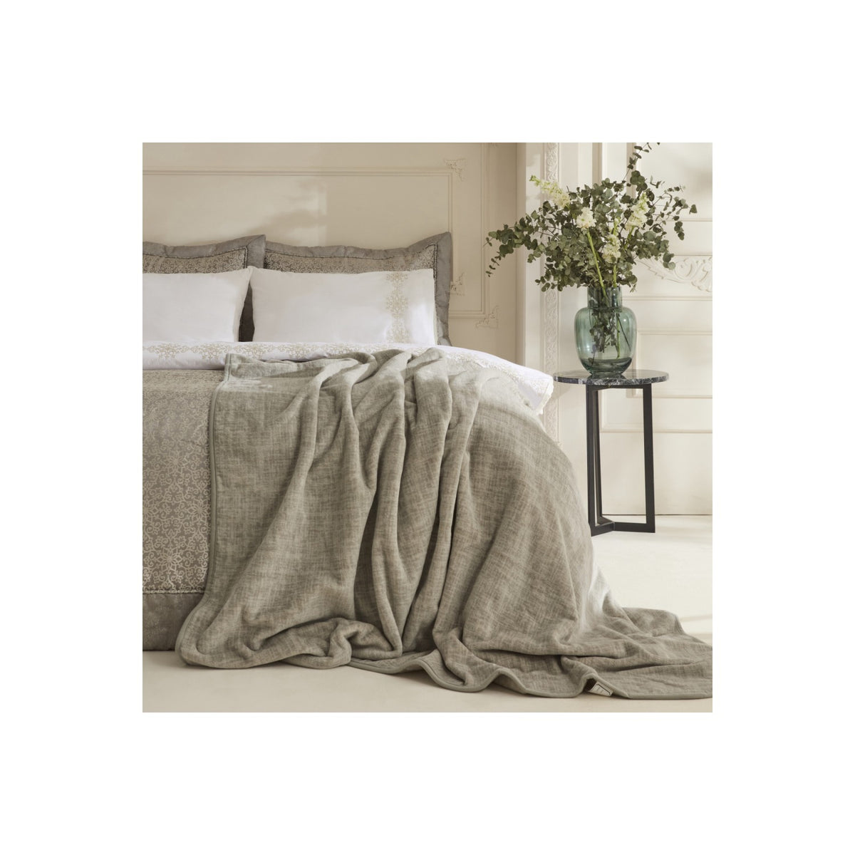 Karaca Home Rosette 8-Piece Double Bridal Set Anthracite - MALLTURK