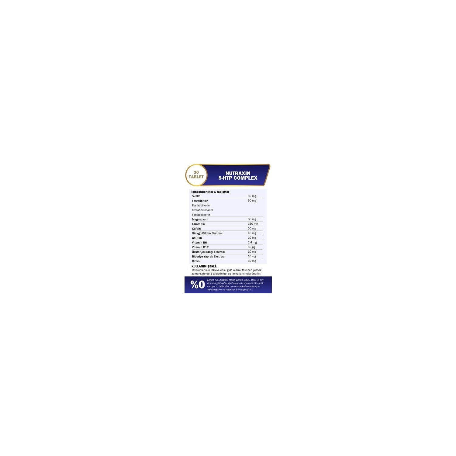 Nutraxin 5-HTP Complex 30 Tablet - MALLTURK