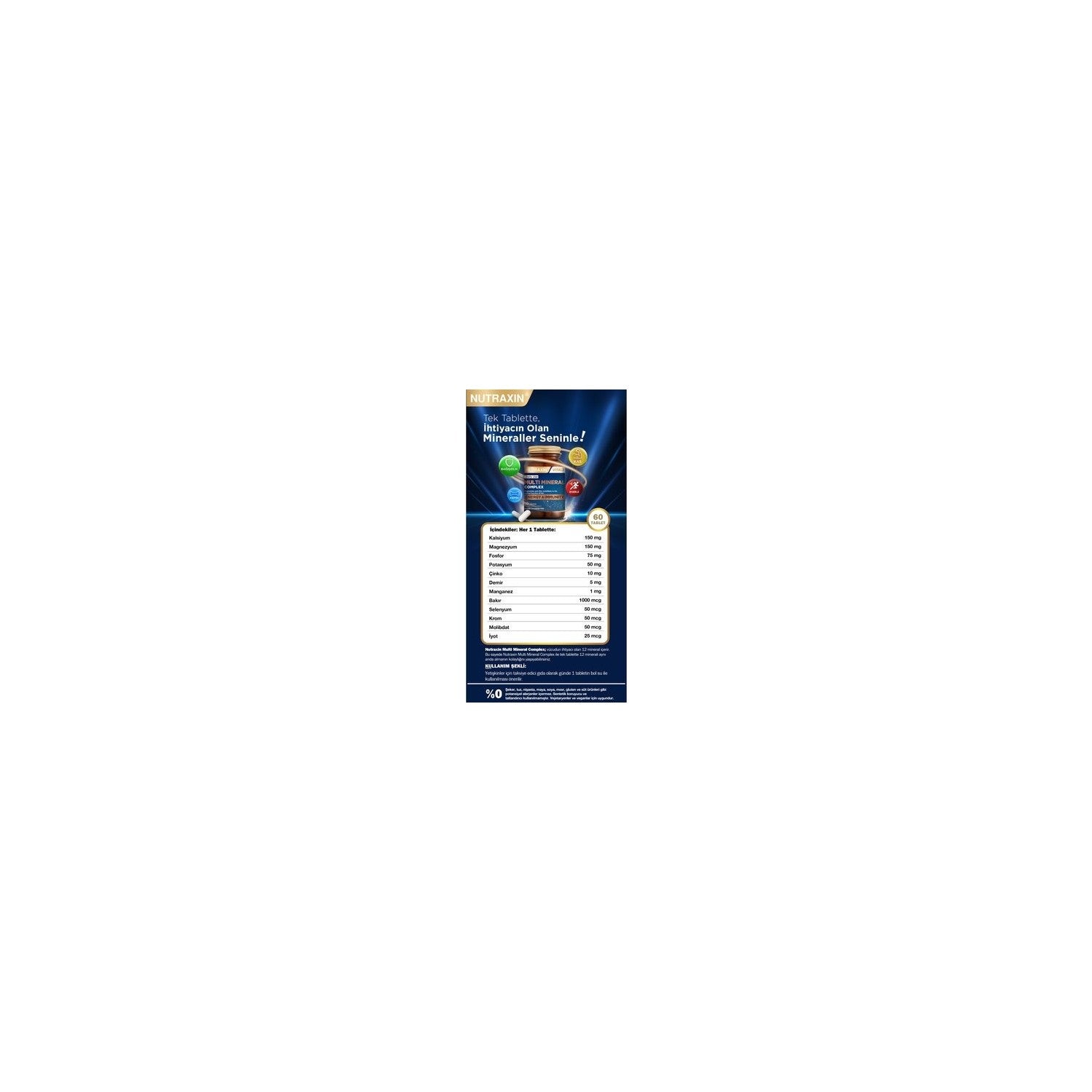 Nutraxin Multimineral Complex 60 Tablet - MALLTURK