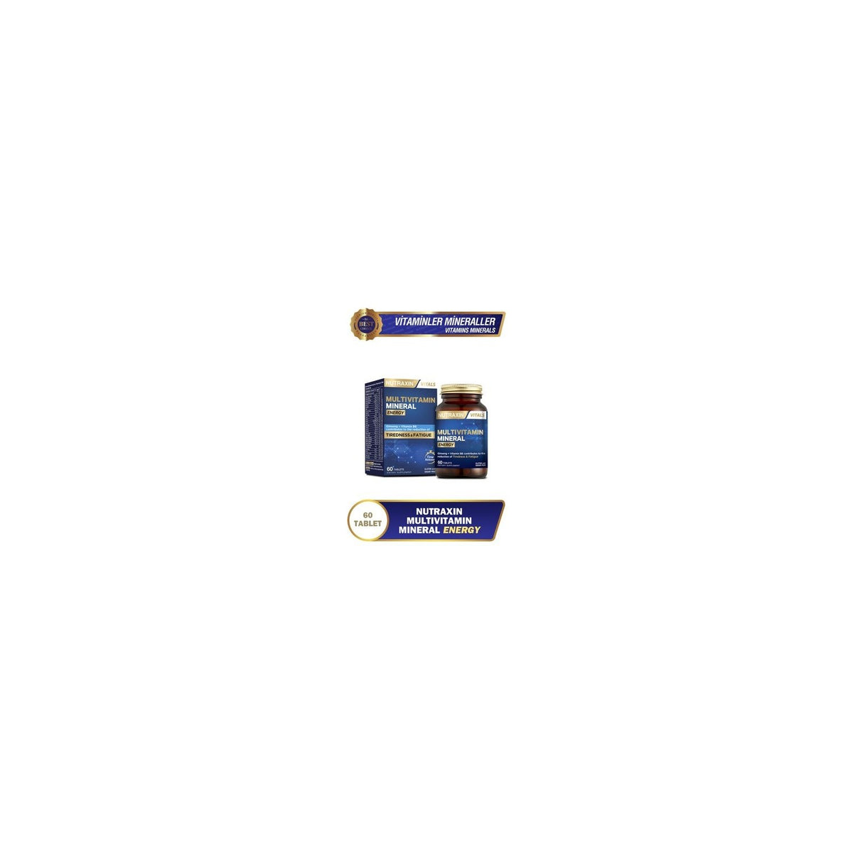 Nutraxin Multivitamin Mineral Energy Complex 60 Tablet - MALLTURK