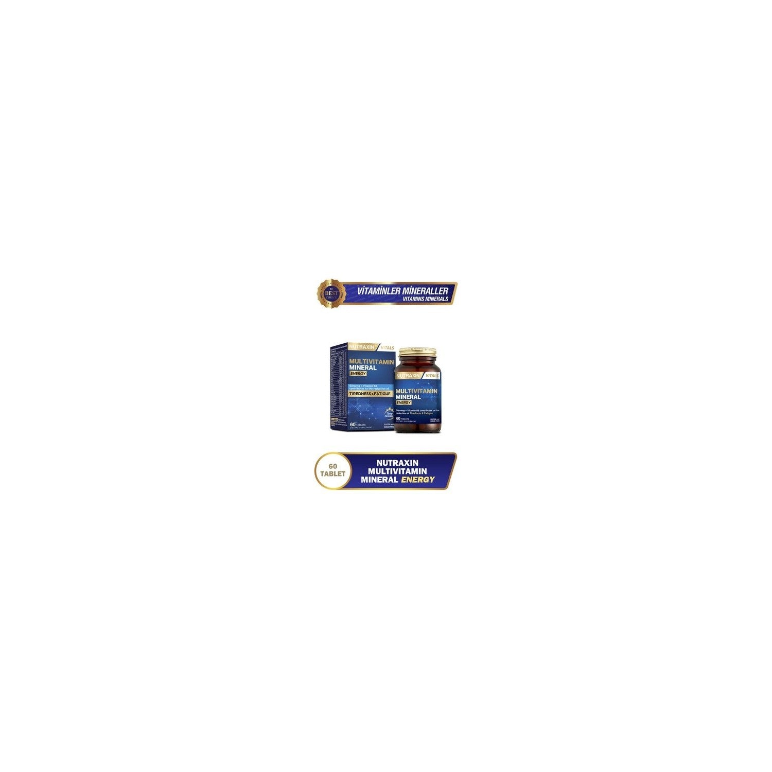 Nutraxin Multivitamin Mineral Energy Complex 60 Tablet - MALLTURK