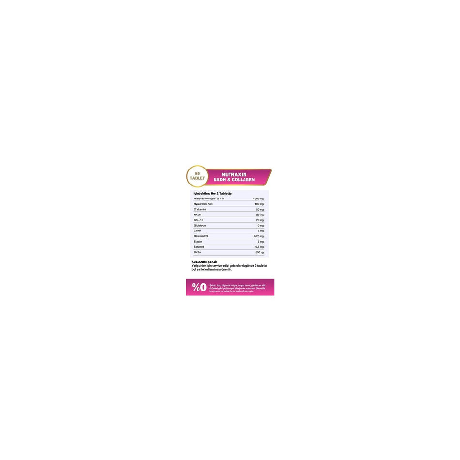 Nutraxin Nadh and Collagen 60 Tablet - MALLTURK