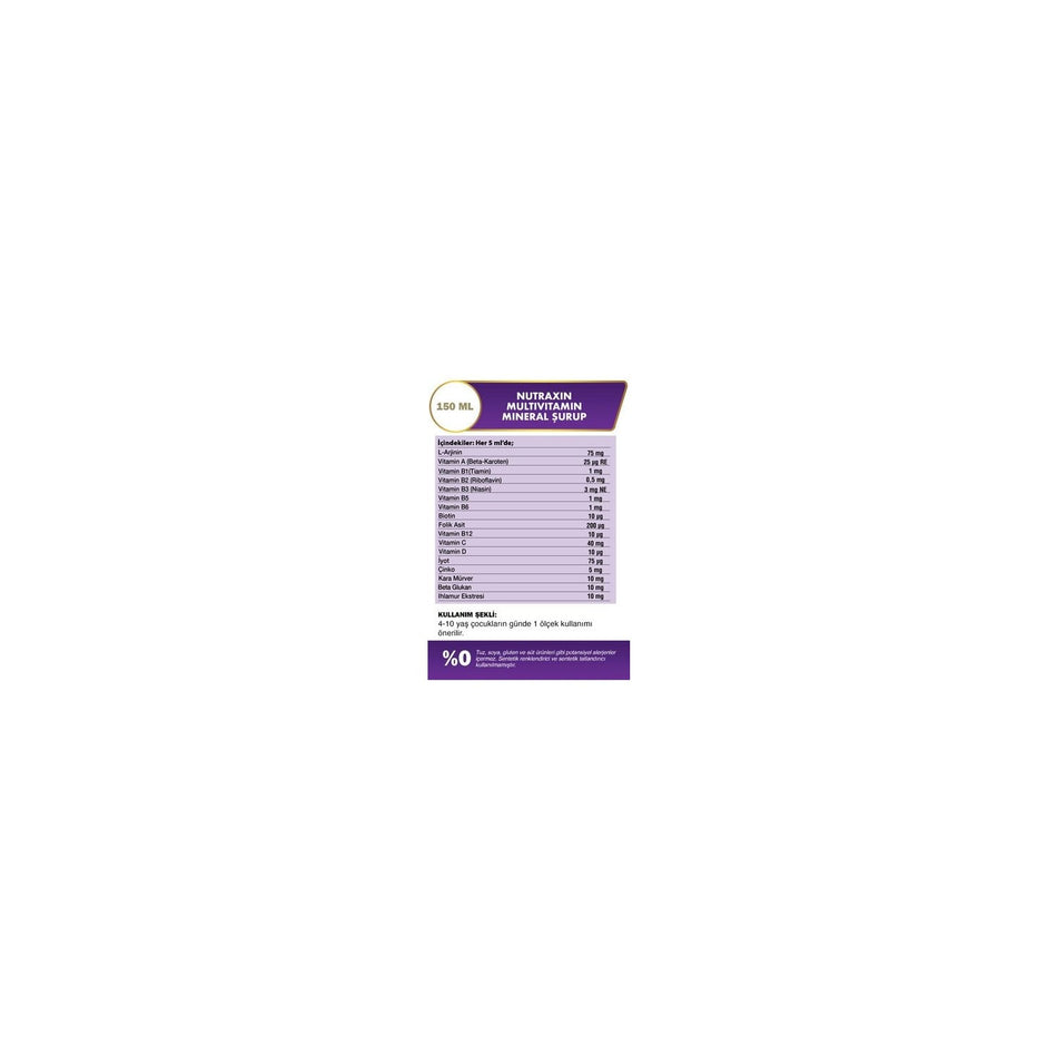 Nutraxin Kids Multivitamin Mineral Syrup 150 Ml - MALLTURK