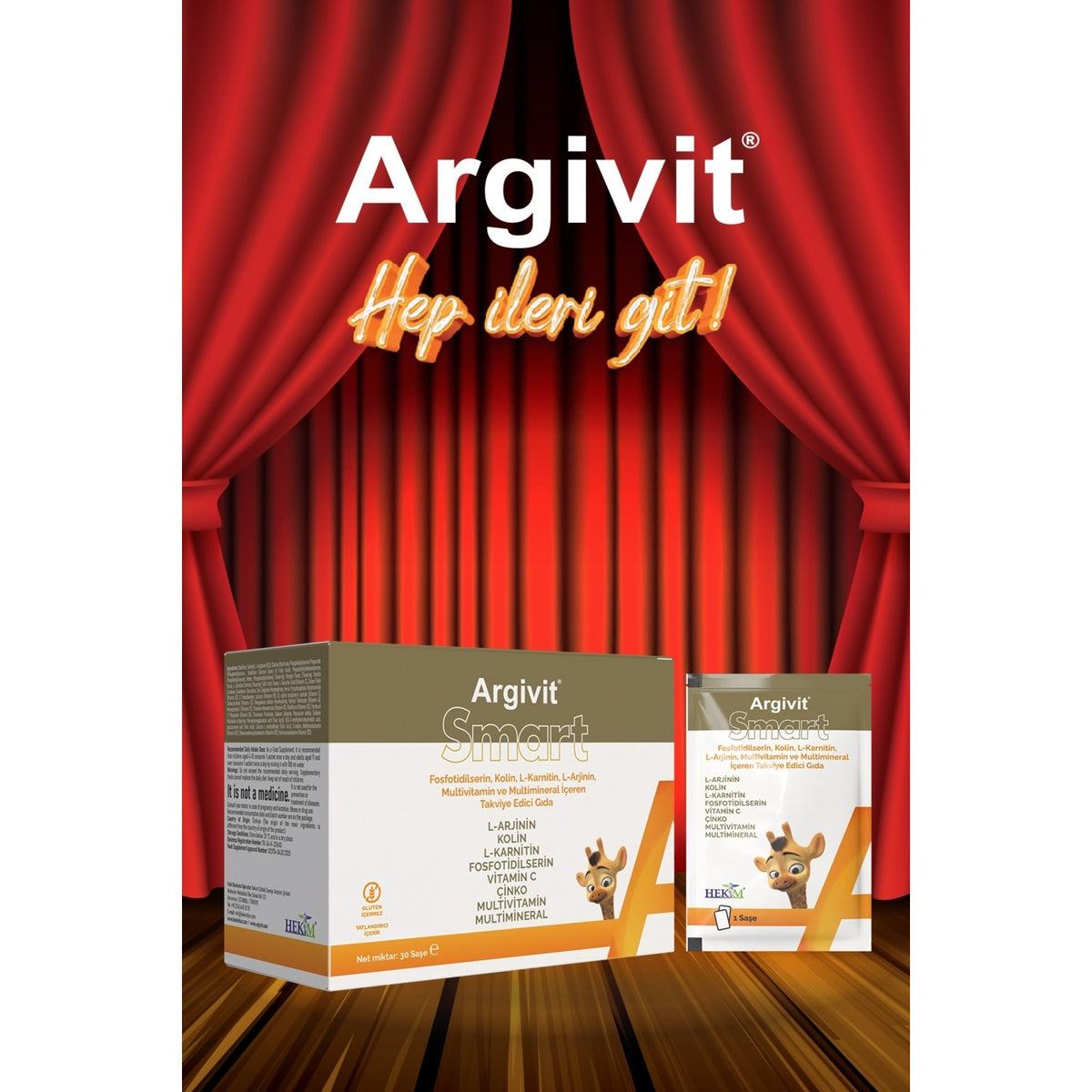 Argivit Smart Fosfotidilserin Kolin L-Karnitin L-Arjinin - Multivitamin and Multimineral 30 Sachet - MALLTURK