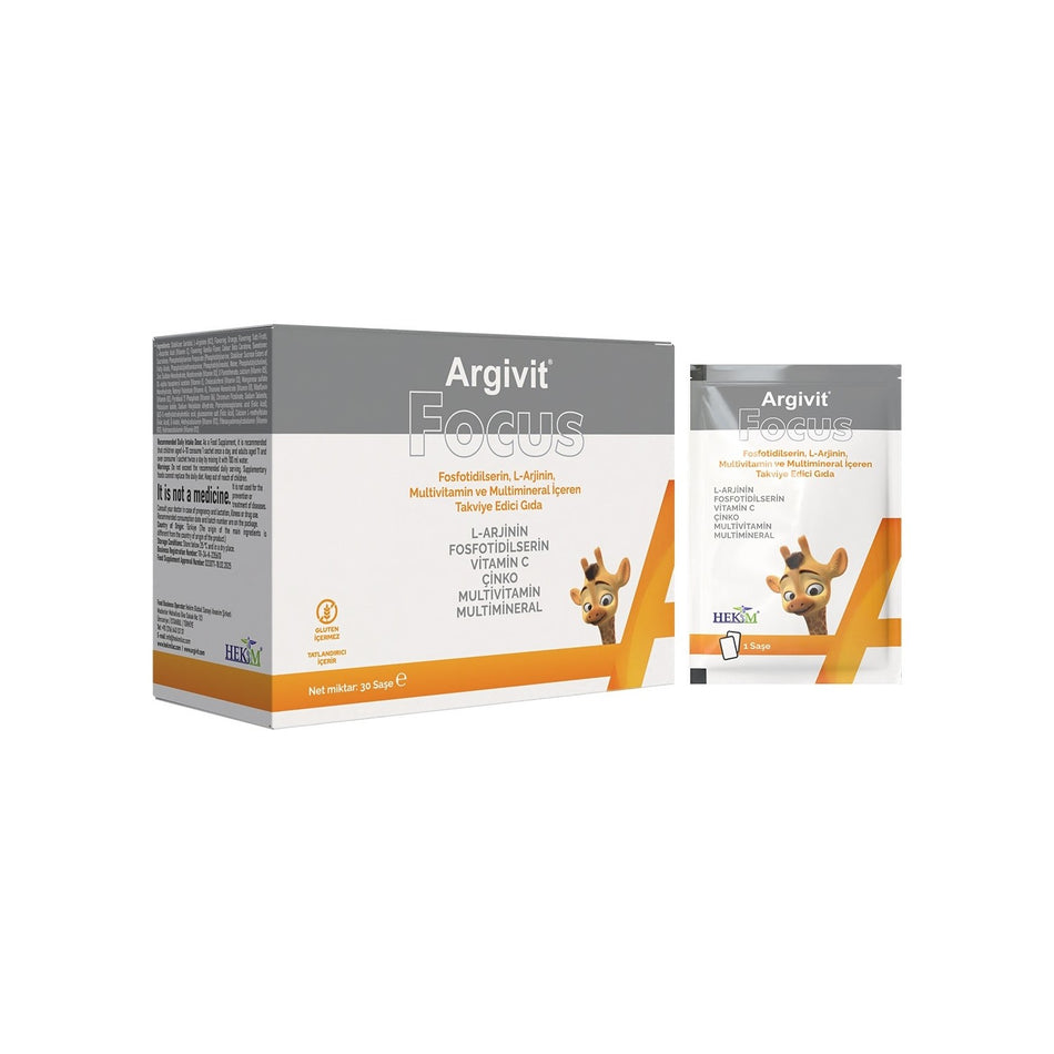 Argivit Focus L-Arjinin Fosfotidilserin Multivitamin and Multimineral 30 Sachet Turkey Origin - MALLTURK