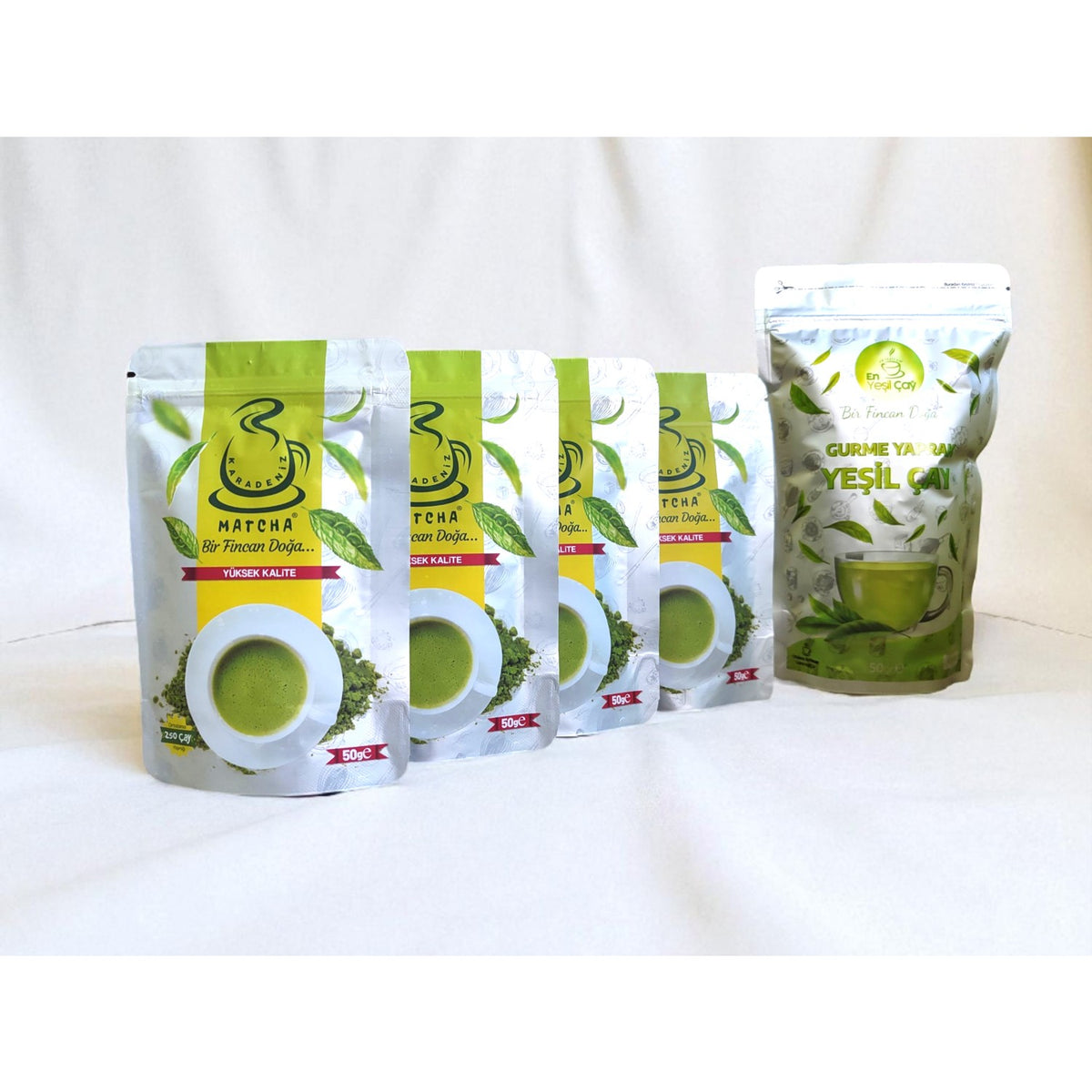 Karadeniz Matcha 4 x Karadeniz Matcha tea ( Saf Matcha ) + 1 pack Gurme Yaprak green tea - MALLTURK