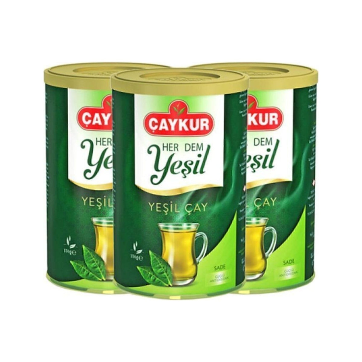 Caykur Dogu Karadeniz Iri Taneli green tea 3 x 150 g - natural and Katki Maddesi Icermeyen Ferahlatici flavor - MALLTURK