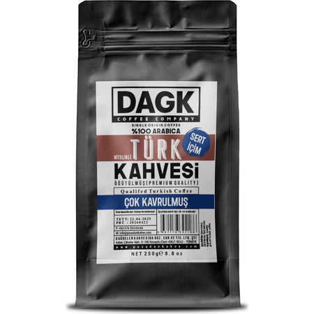 Dagk Quality Turkish Coffee 250 gr Strong Flavored Coffee of Brazilian Origin, Dark Roasted - MALLTURK