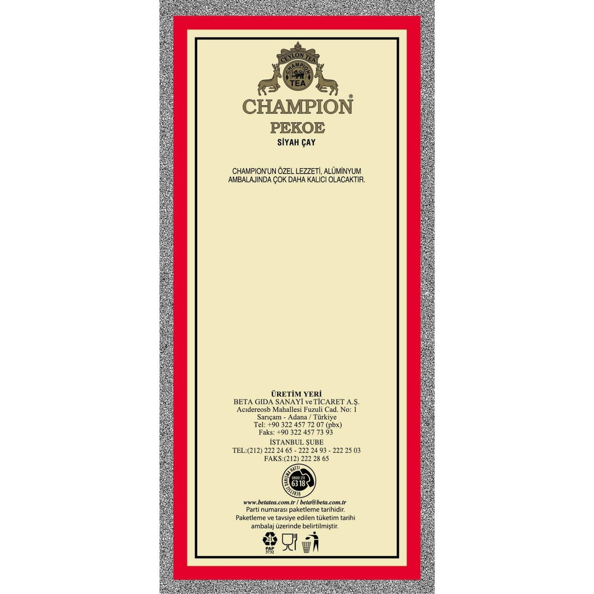Champion Pekoe 1000 g (Super Pekoe-Seylan tea - Ceylon Tea) - MALLTURK