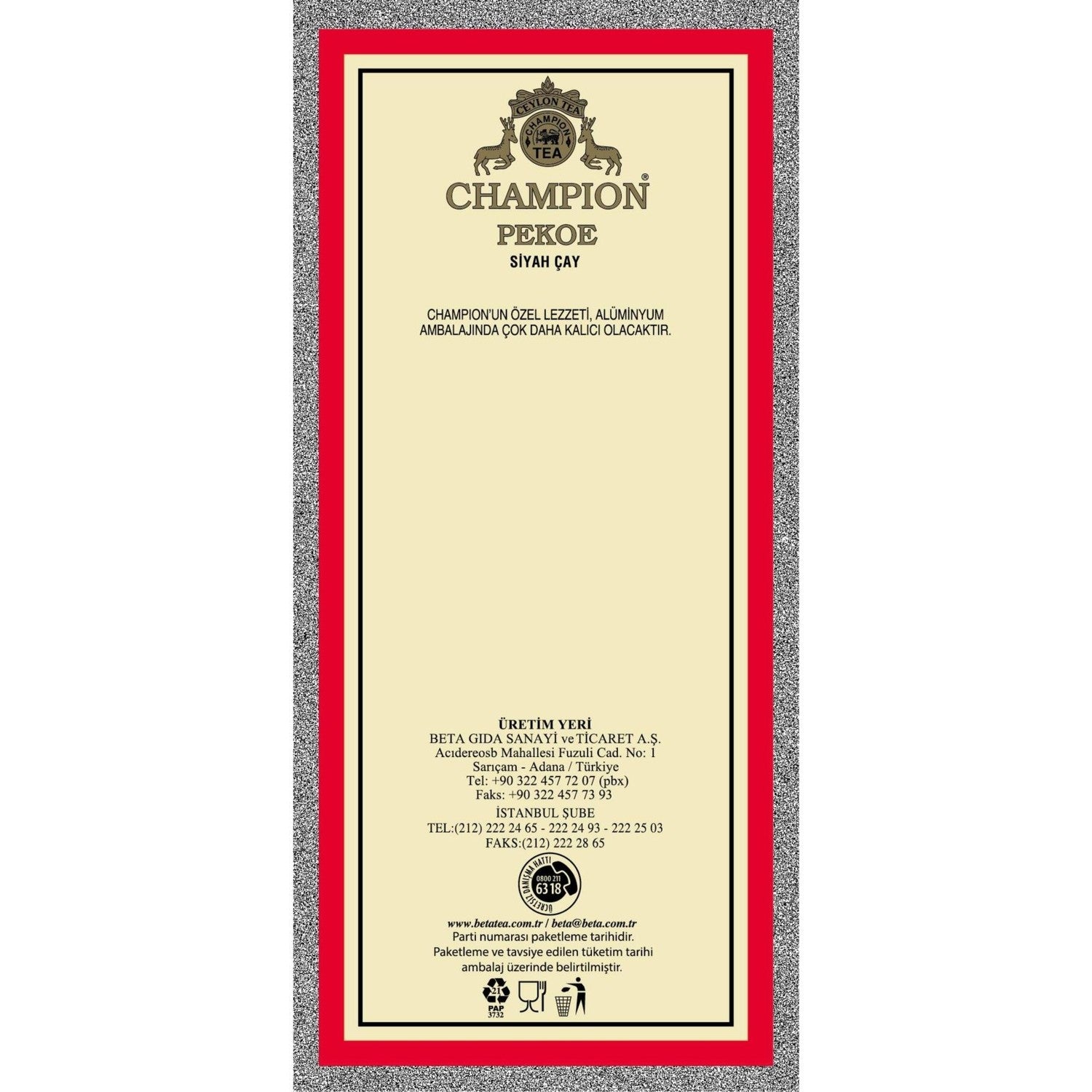 Champion Pekoe 1000 g (Super Pekoe-Seylan tea - Ceylon Tea) - MALLTURK