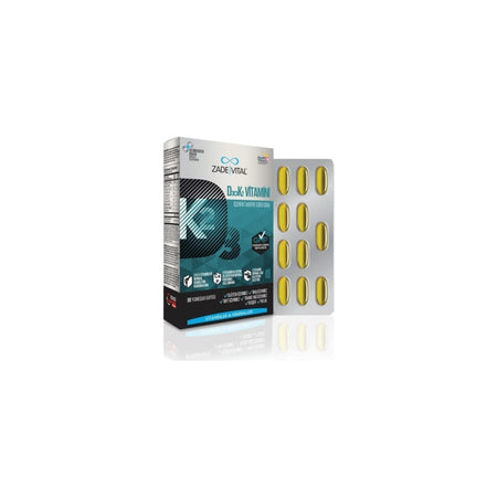Zade Vital D3+K2 (MK7) Vitamin - Dogal Icerikli, Immune Support Destekleyici Softgel, 30 Pieces - MALLTURK
