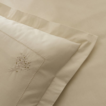 Karaca Home White Collection Rayas %100 Cotton Embroidered Double Duvet Cover Set Beige