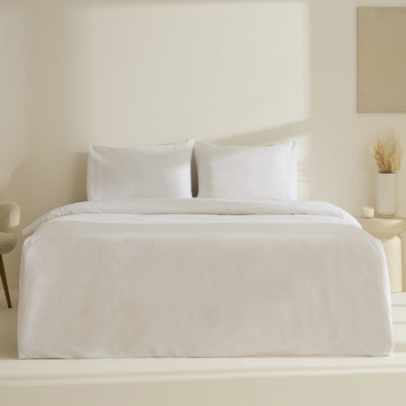 Karaca Home Fiorenza %100 Cotton Double Duvet Cover Set White - MALLTURK