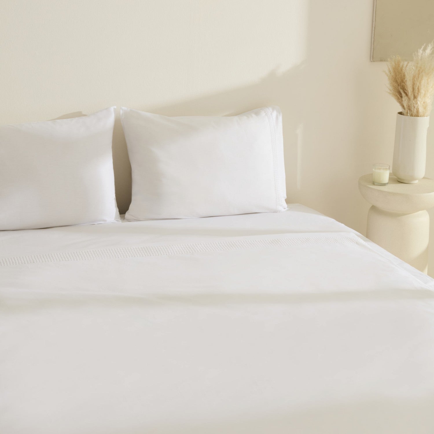 Karaca Home Fiorenza %100 Cotton Double Duvet Cover Set White - MALLTURK