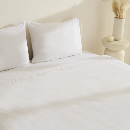Karaca Home Fiorenza %100 Cotton Double Duvet Cover Set White - MALLTURK