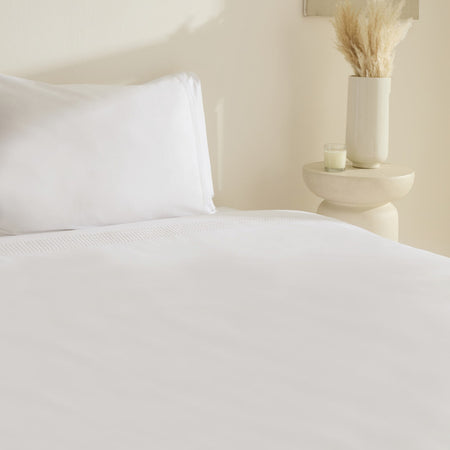 Karaca Home Fiorenza %100 Cotton Double Duvet Cover Set White - MALLTURK