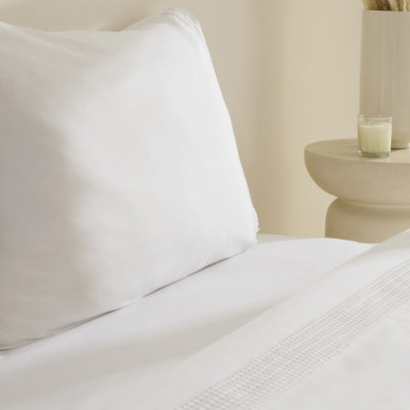 Karaca Home Fiorenza %100 Cotton Double Duvet Cover Set White - MALLTURK