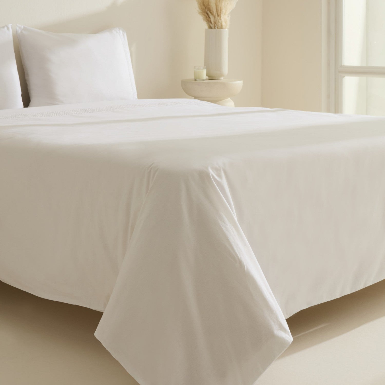 Karaca Home Fiorenza %100 Cotton Double Duvet Cover Set White - MALLTURK
