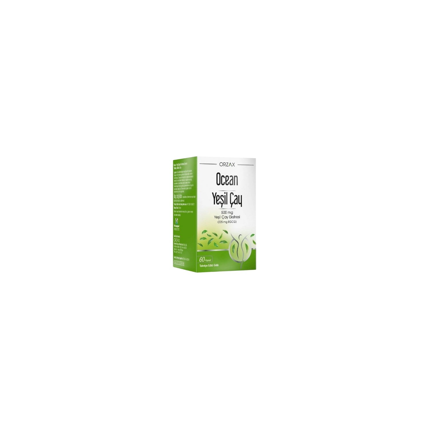 Orzax Ocean 500 mg Yesil Cay Ekstresi with 60 Capsule Supplement Turkey Origin - MALLTURK