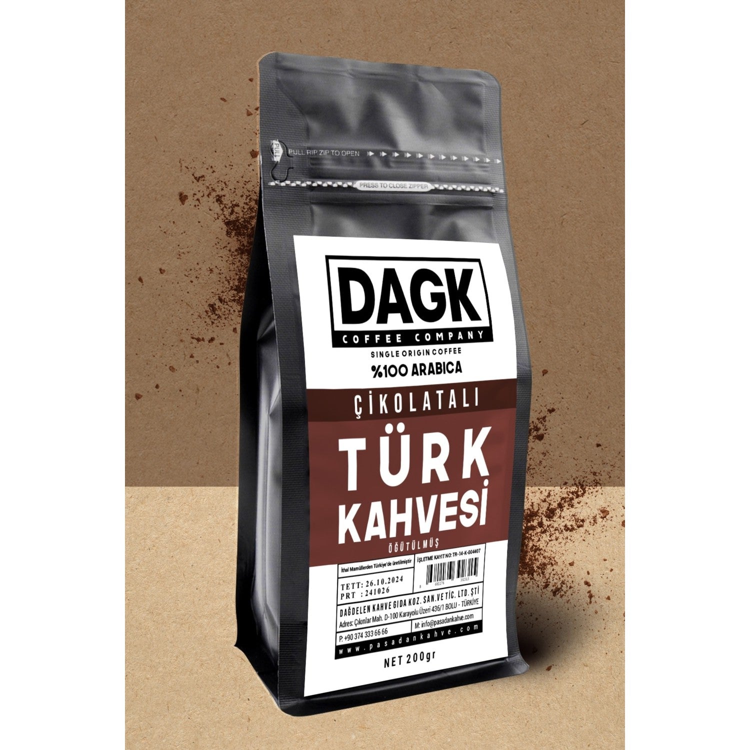 Dagk Turkish Coffee 200g – Chocolate Flavored, intense and Rich Sweet Taste - MALLTURK