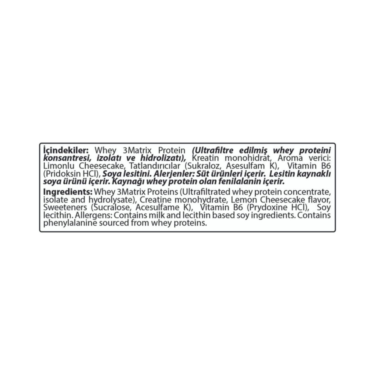 Hardline Nutrition Hardline Whey 3 Matrix Protein Powder 210 gr – Lemon Cheesecake Flavored, with Vitamin B6, Made in Türkiye, For Adult Athletes. - MALLTURK
