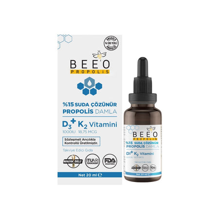 BEE'O Up D3+K2 Water-Soluble Drops 20 ml - MALLTURK