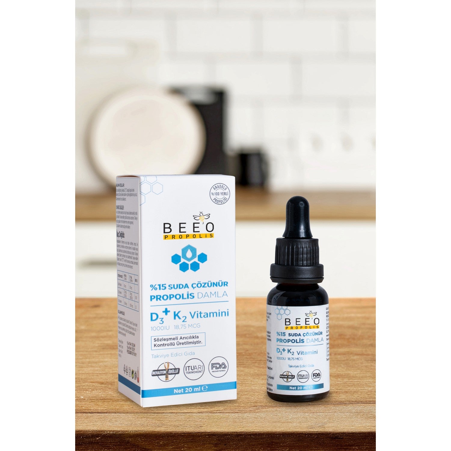 BEE'O Up D3+K2 Water-Soluble Drops 20 ml - MALLTURK