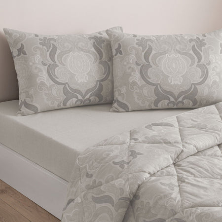 Tac Norellia Ranforce Double Duvet Set Grey - MALLTURK