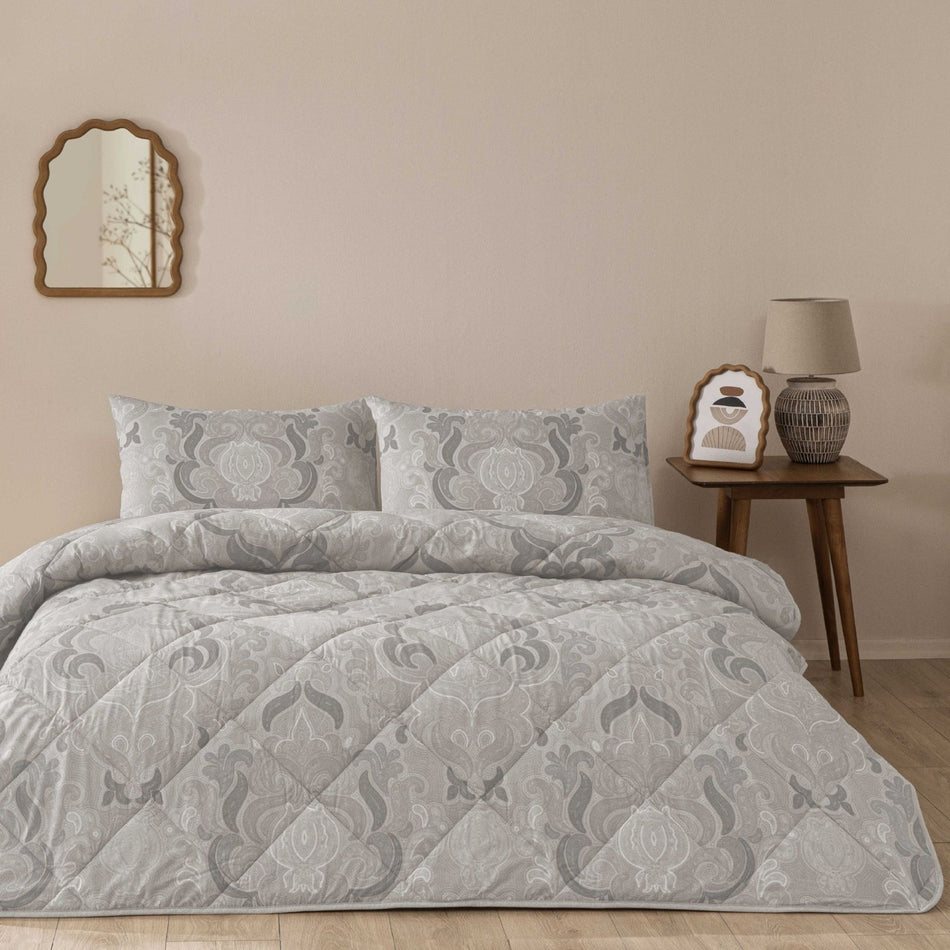 Tac Norellia Ranforce Single Duvet Set Grey - MALLTURK