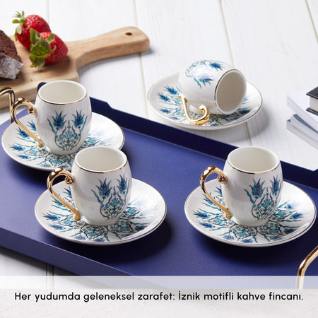 Karaca Iznik Turkish Coffee Cup Set for 6, 80 ml - MALLTURK