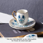 Karaca Iznik Turkish Coffee Cup Set for 6, 80 ml