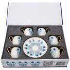 Karaca Iznik Turkish Coffee Cup Set for 6, 80 ml